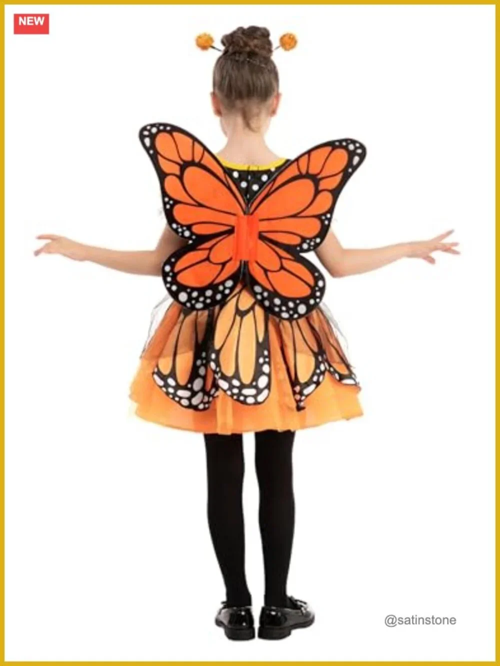Kids Butterfly Halloween Costume with Wings and Headband - Fantasy Dress Up